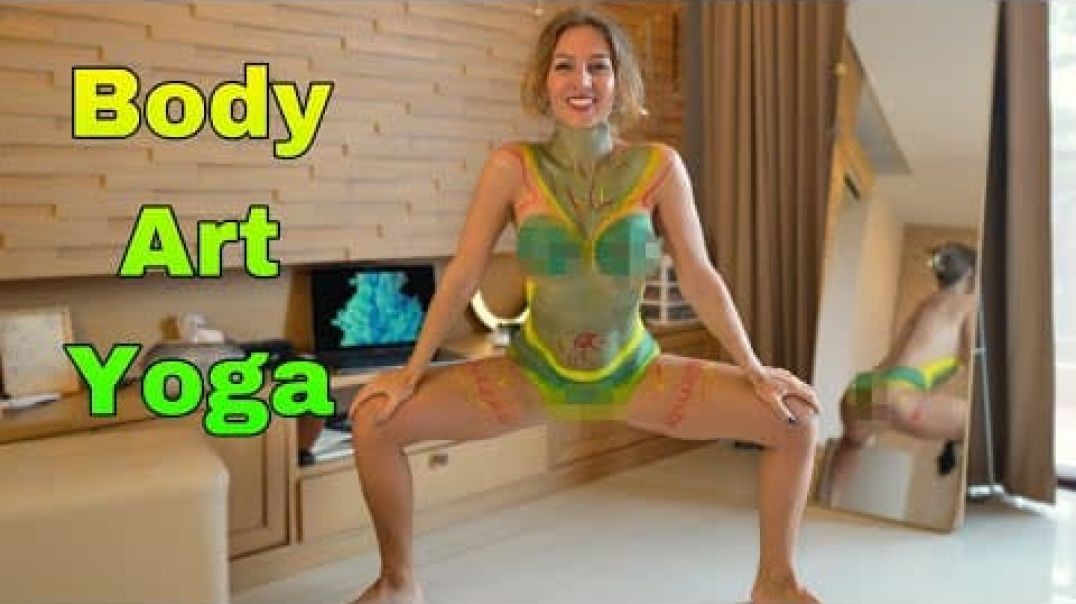 ⁣4K Body Art Transparent suit Stretch yoga with Kriss