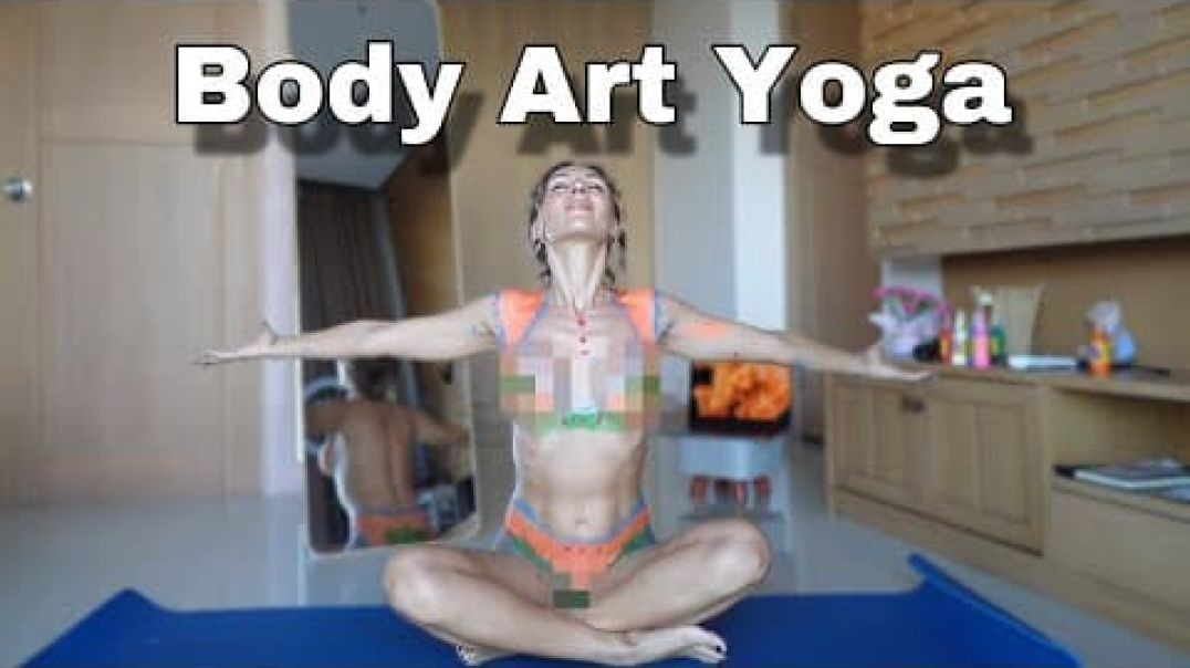 ⁣4K Body Art Transparent Yoga Stretch with Kriss Kiss